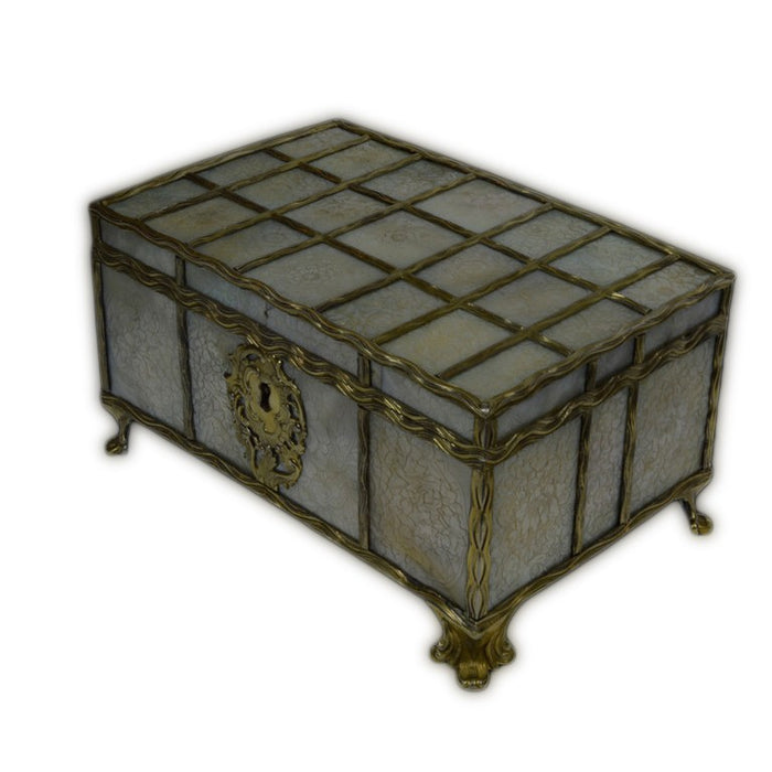Antique French Silver-gilt Casket, Royal Provenance, Cantonese Mother Of Pearl Panels (china), France – Circa 1760