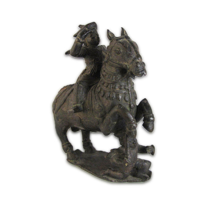 Antique Indian Bronze Statue Horse And Rider, India – 17th Century