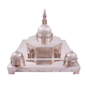 Antique English Silver Inkstand, ‘dome Of The Rock’ Jerusalem, (قبة الصخرة‎, Qubbat As-sakhrah, כיפת הסלע), London, England – 1898