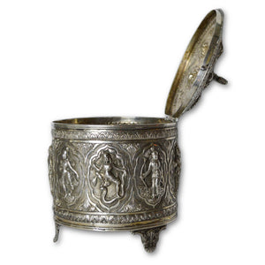 Antique Indian Silver Lidded Container, Madras (chennai), India – Late 19th Century