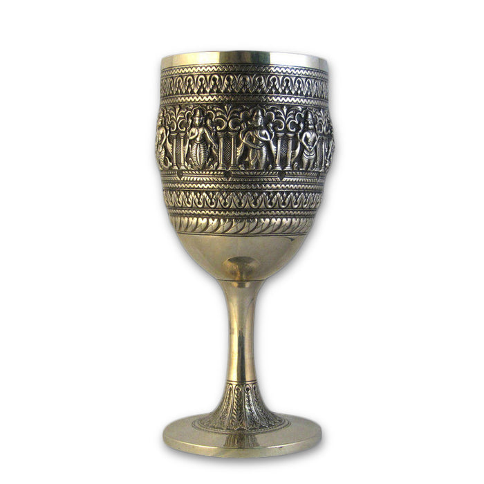 Antique Indian Silver Goblet With Hindu Deity, Vishnu, Madras (chennai), India – Circa 1880