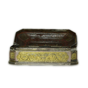 Antique Malay Silver, Silver-gilt & Gold Tobacco Box, Kinta, Lower Perak, Malaysia – 19th Century