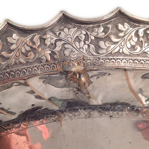 Antique Malay Silver Tray, Oval, Large Size, Malaysia – 19th Century