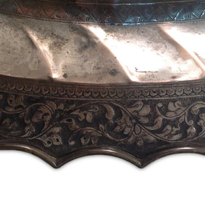 Antique Malay Silver Tray, Oval, Large Size, Malaysia – 19th Century
