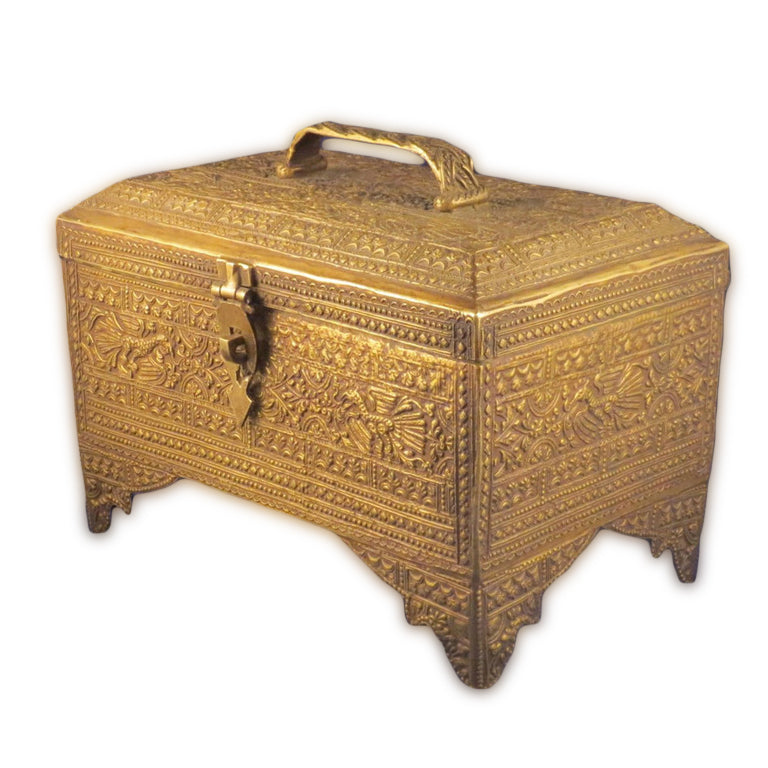 Antique Sumatran Cash Box, Brass, Minangkabau, Sumatra, Indonesia