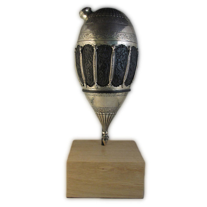 Antique Persian Silver & Coconut Shell Portable Hookah (huqqah) Base, Iran (persia) – Circa 1830
