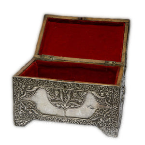 Antique Ottoman Silver Panelled Casket, Coat Of Arms Of The Ottoman Empire, Tunisia – 19th Century