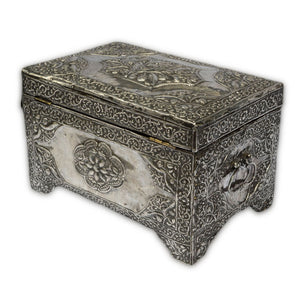 Antique Ottoman Silver Panelled Casket, Coat Of Arms Of The Ottoman Empire, Tunisia – 19th Century