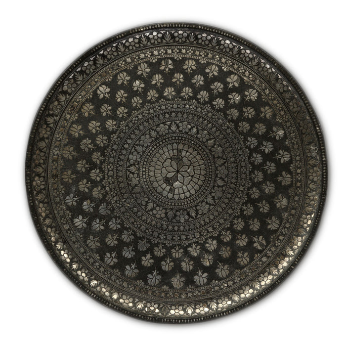 Antique Indian Bidri Ware Tray, Mughal India – Late 17th Century