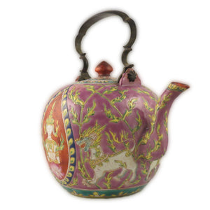Antique Bencharong (benjarong) Enameled Porcelain Teapot, South China – 19th Century