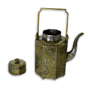 Antique Thai Silver-gilt Niello Octagonal Teapot, Thailand (siam) – 19th Century