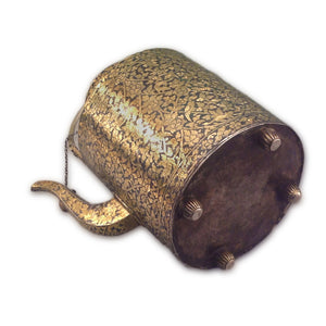 Antique Thai Silver-gilt Niello Cylindrical Teapot, Thailand (siam) – Late 19th Century