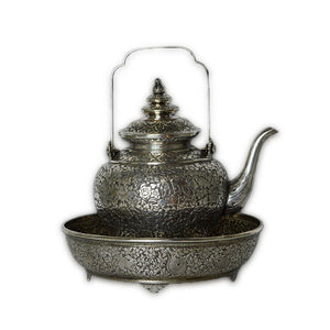 Antique Thai Silver Teapot And Stand, Thailand (siam) – 19th Century